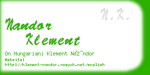 nandor klement business card